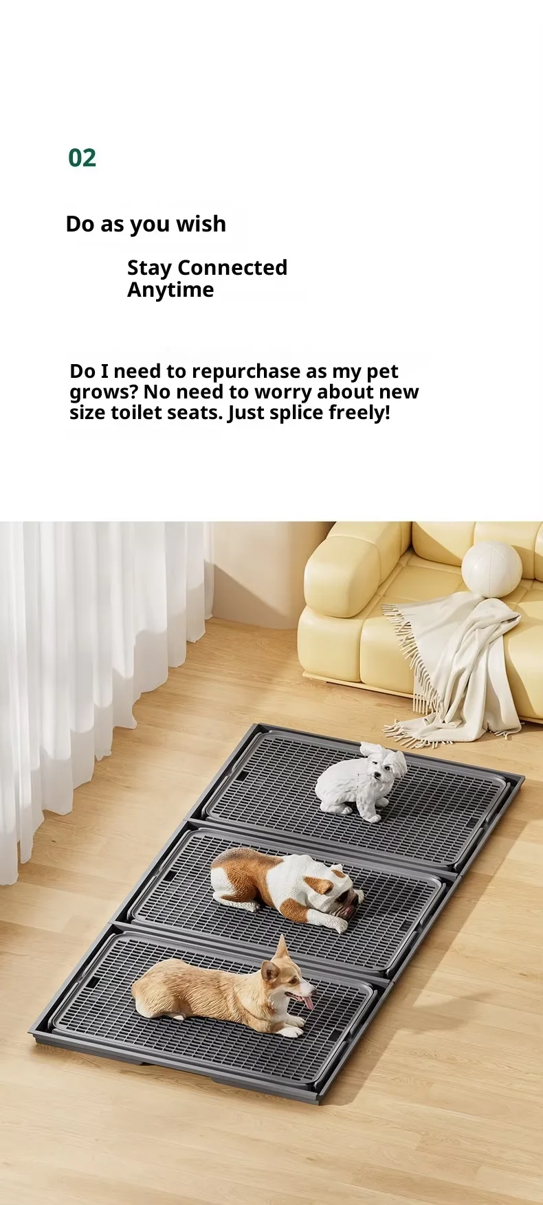 product wholesale new splicing dog toilet large size suitable for small medium and large dogs easy to clean pet supplies977-1