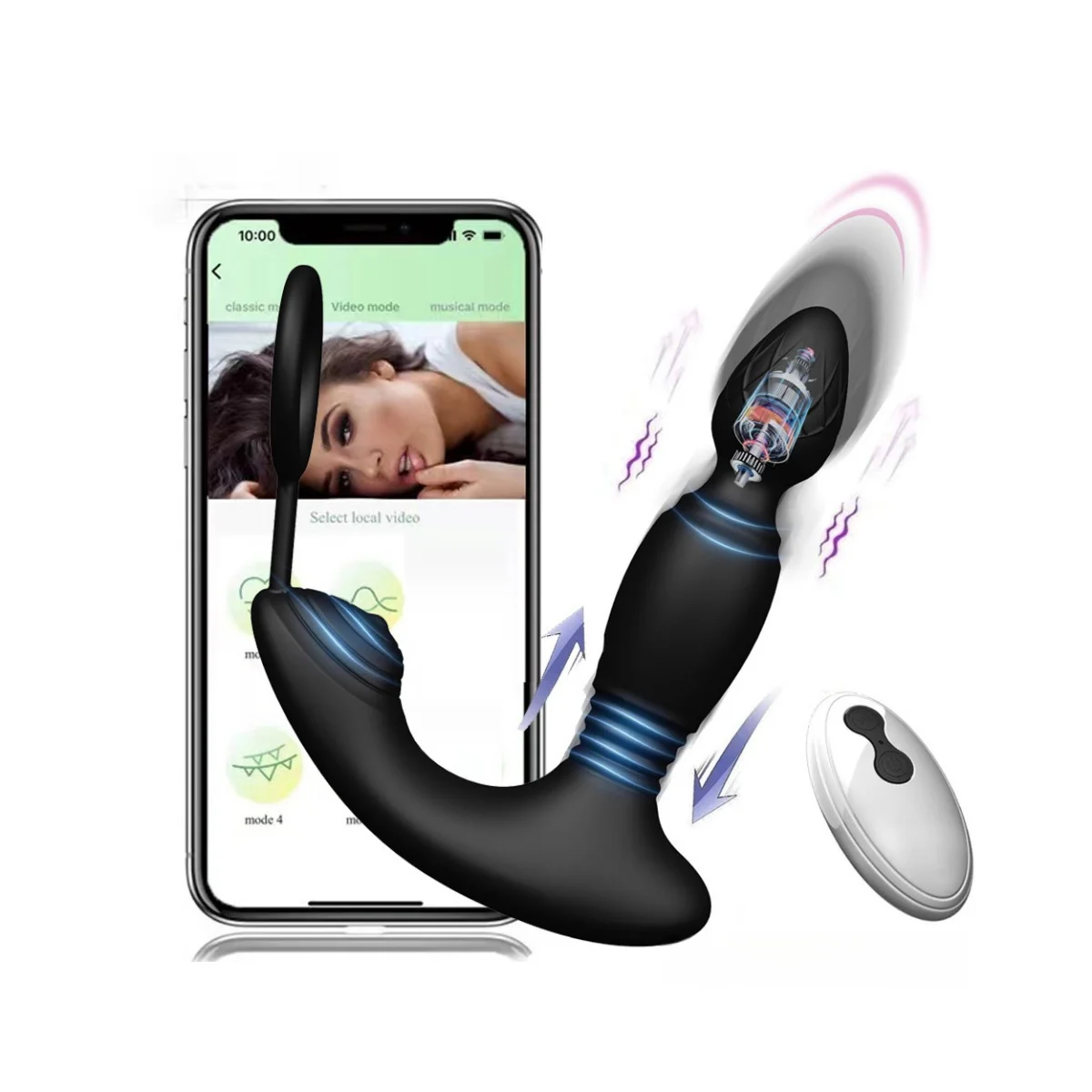 Anal Vibrator Thrusting Massager Soft Remote Control Prostate Massager Sex  Toys for Men Couples Comfortable Convenient Use