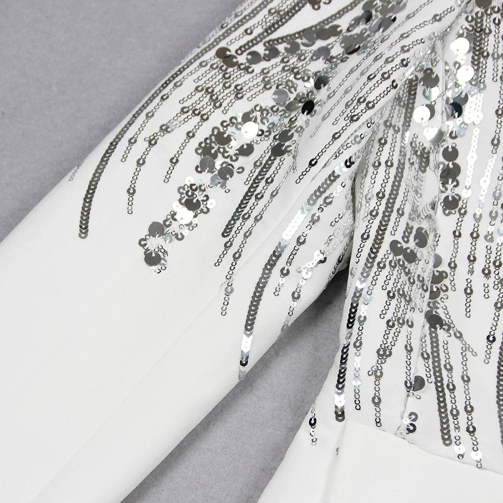 New Arrival Elegant Lady Office Sets Shining Sequin Blazer And Pants