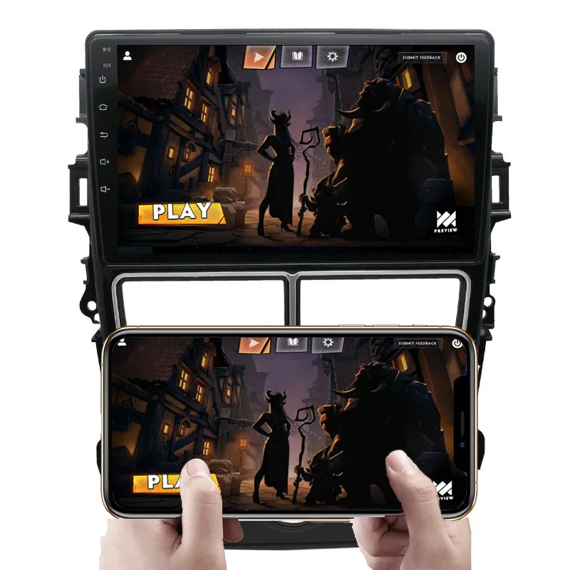 Navigation GPS Head Unit Radio for Toyota Vios Yaris 2018 2019 Auto Radio 2 Din Android DVD Car Multimedia Video Player Stereo