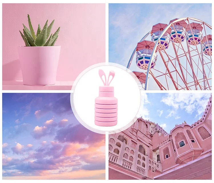 Милые многоразовые складные силиконовые складные бутылки для питьевой воды для девочек