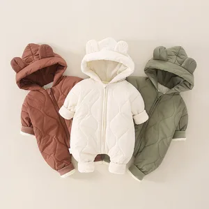 Newborn Warm Snowsuit Coat Girl Bear Jumpsuit Hooded Winter Infant Overalls Baby Going Out Clothes Romper Toddler Outerwear