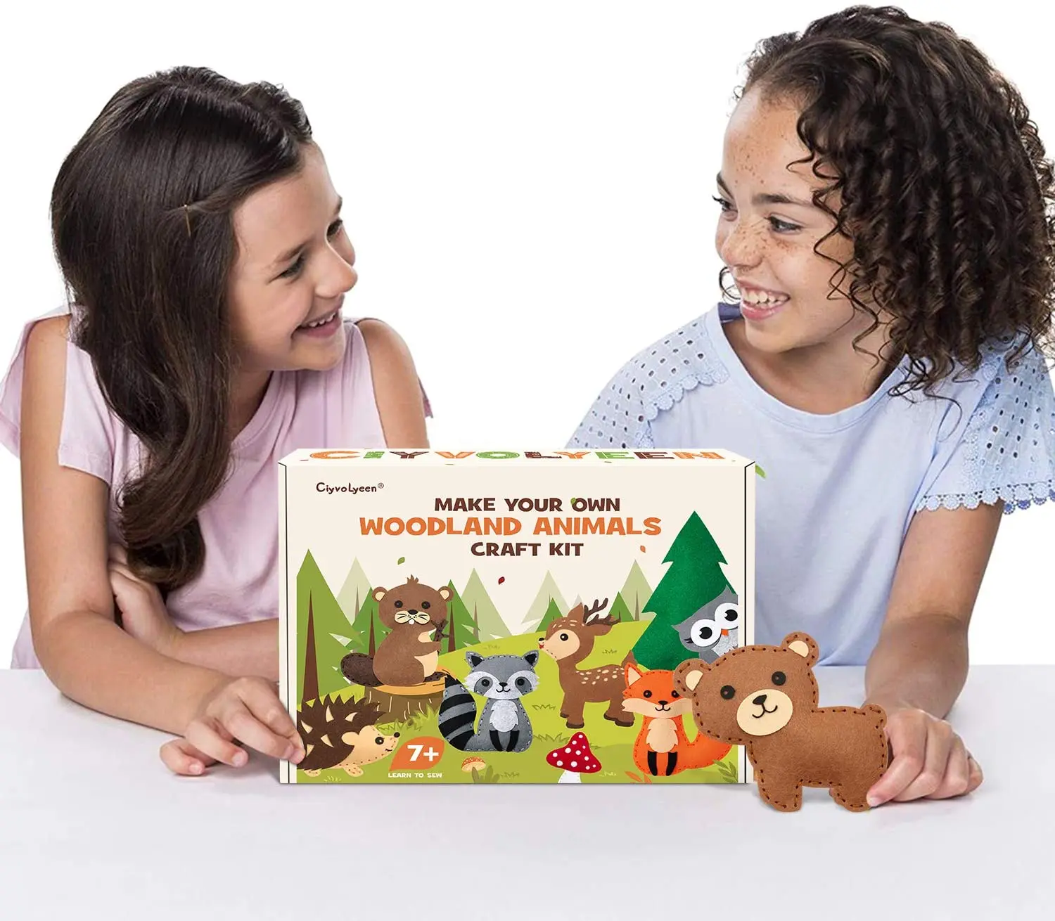 Beginners Educational Pattern Pdf Woodland Forest Creatures Stuffed Plush Dolls Kids Craft Felt Animals Diy Sewing Kit