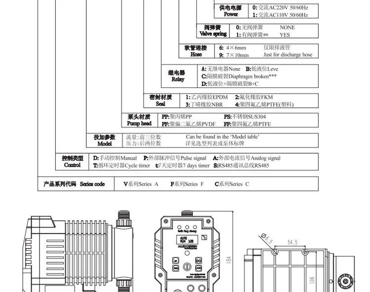 Alledosieren V Series Metering Dosing Pump Water Treatment Dosing