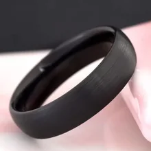 Tungsten Carbide Ring Black Plated with Brushed Center 6MM for Mens Jewelry in Stock