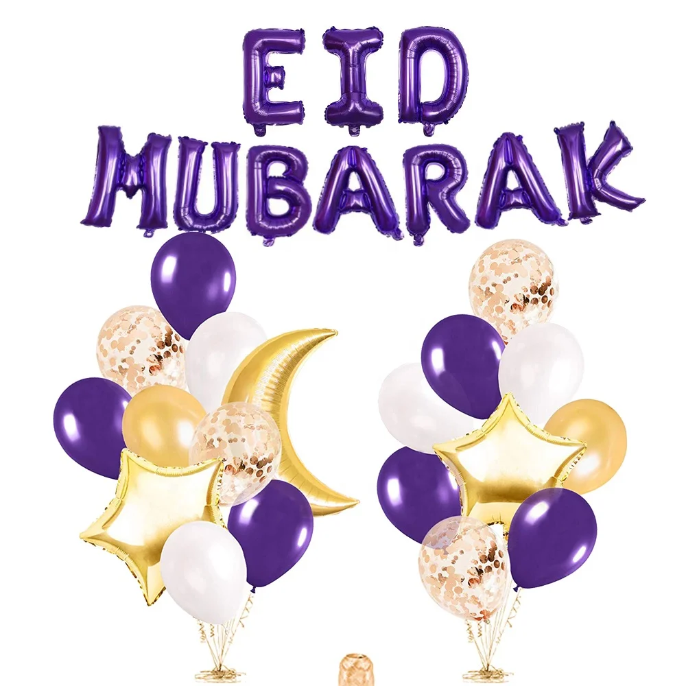 16inch Eid Mubarak Balloons Ramadan Party Decorations Purple Gold Eid Mubarak Balloon Banner Moon Star Balloons Kit Buy Eid Mubarak Party Decoration Ramadan Party Supplies Moon And Star Balloon Banner Product On Alibaba Com