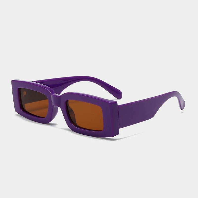 3402 Vintage Small Rectangle Multi Purple Women Sunglasses display picture 2