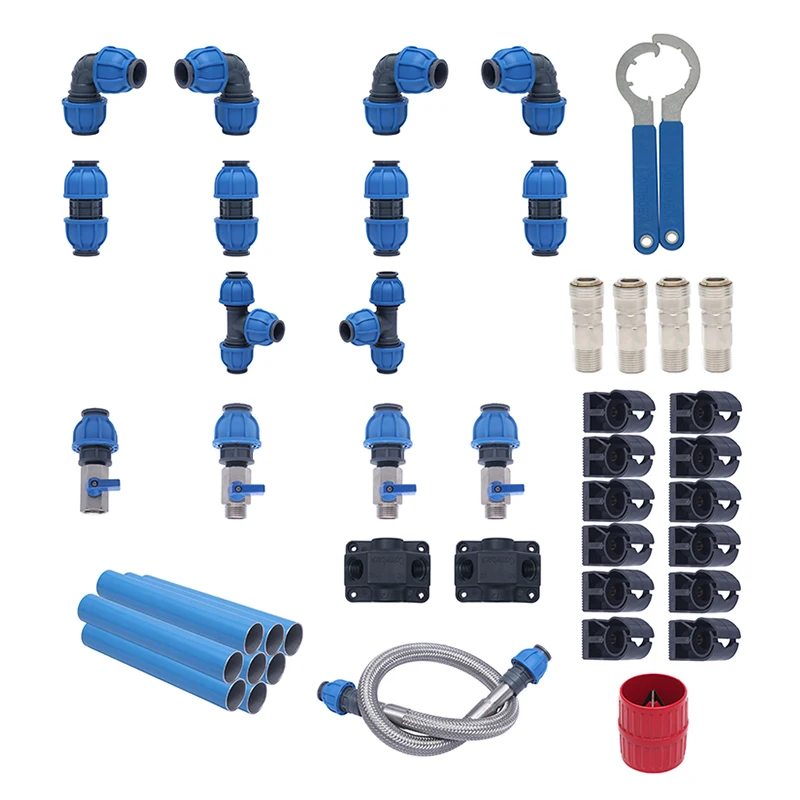 Professional Dn25 Compressed Air Piping System Air Compressor Piping Kits For Garage Work System