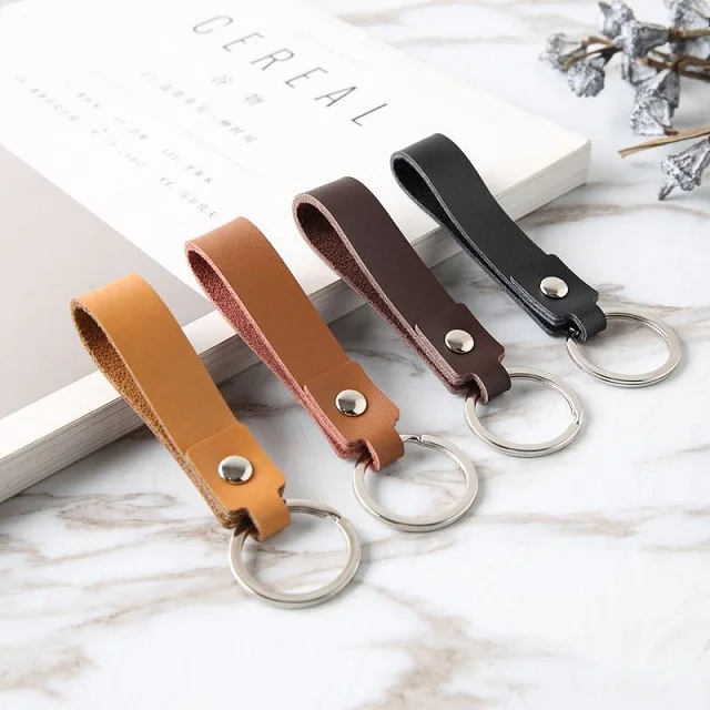 Colors Fashion Business Gift Leather Key Chain Men Women Car Key