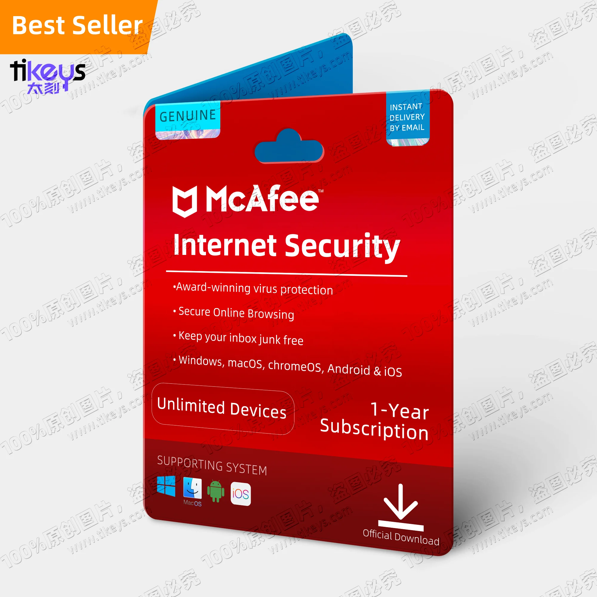 24/7 Online Mcafee Internet Security 2023 Unlimited/10 Devices 1 Year ...