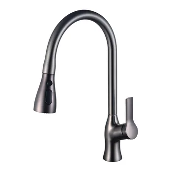 zinc alloy pull-out kitchen faucet with swivel spout manual power sink tap black or silver-for households