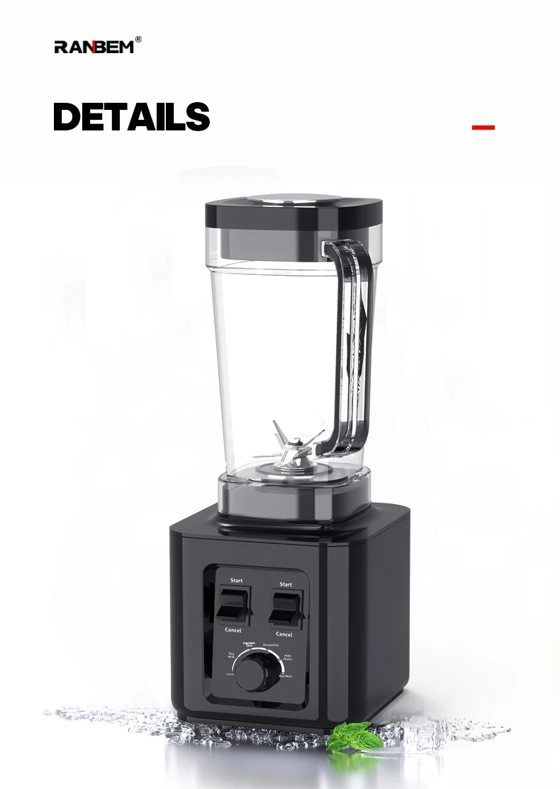 Ranbem 800w Food Mixers Blender Ice Crusher Juice Industrial Silent Juicer Blender Machine With
