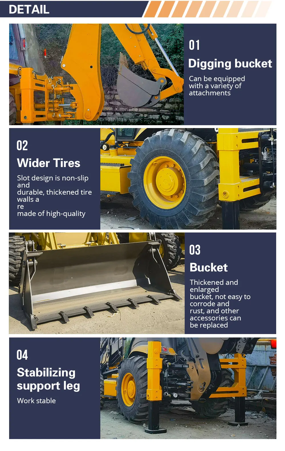 4x4 Backhoe Loader - Mini Excavator with 5 Ton Load Capacity