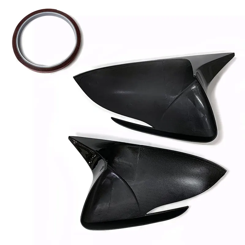 product tiypeor gloss black side mirror cover for hyundai elantra 2016   2020 sticking rearview mirror cover replacement 2017 2018 2019-3