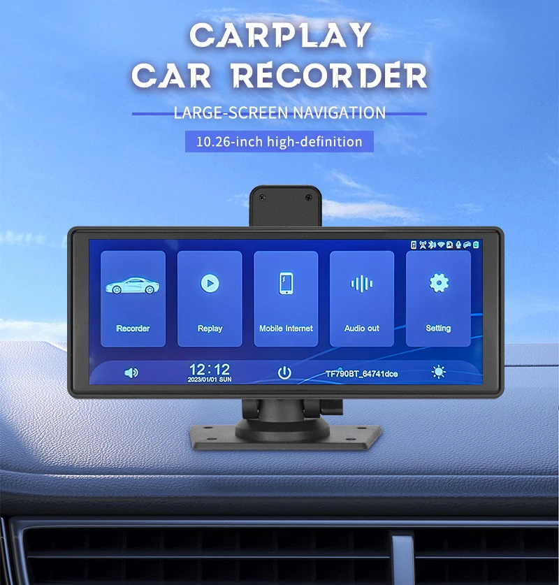 10.26 Inch Carplay Android Auto Dash Rearview Dual Camera