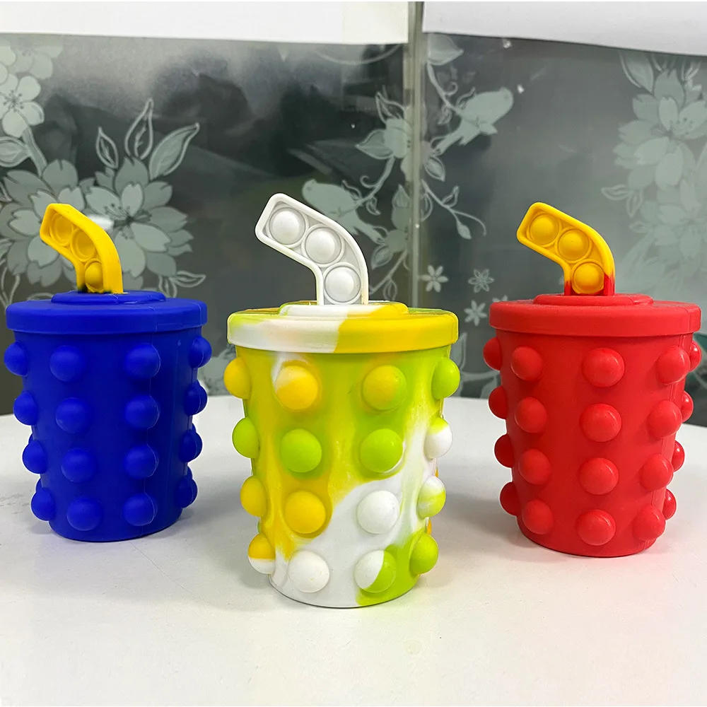 S310  Kids Adults Stress Relief Party Favors Hamburger Soda Push Bubble Sensory Balls Squeeze Toys