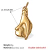Pj442g double-sided solid gold pendant
