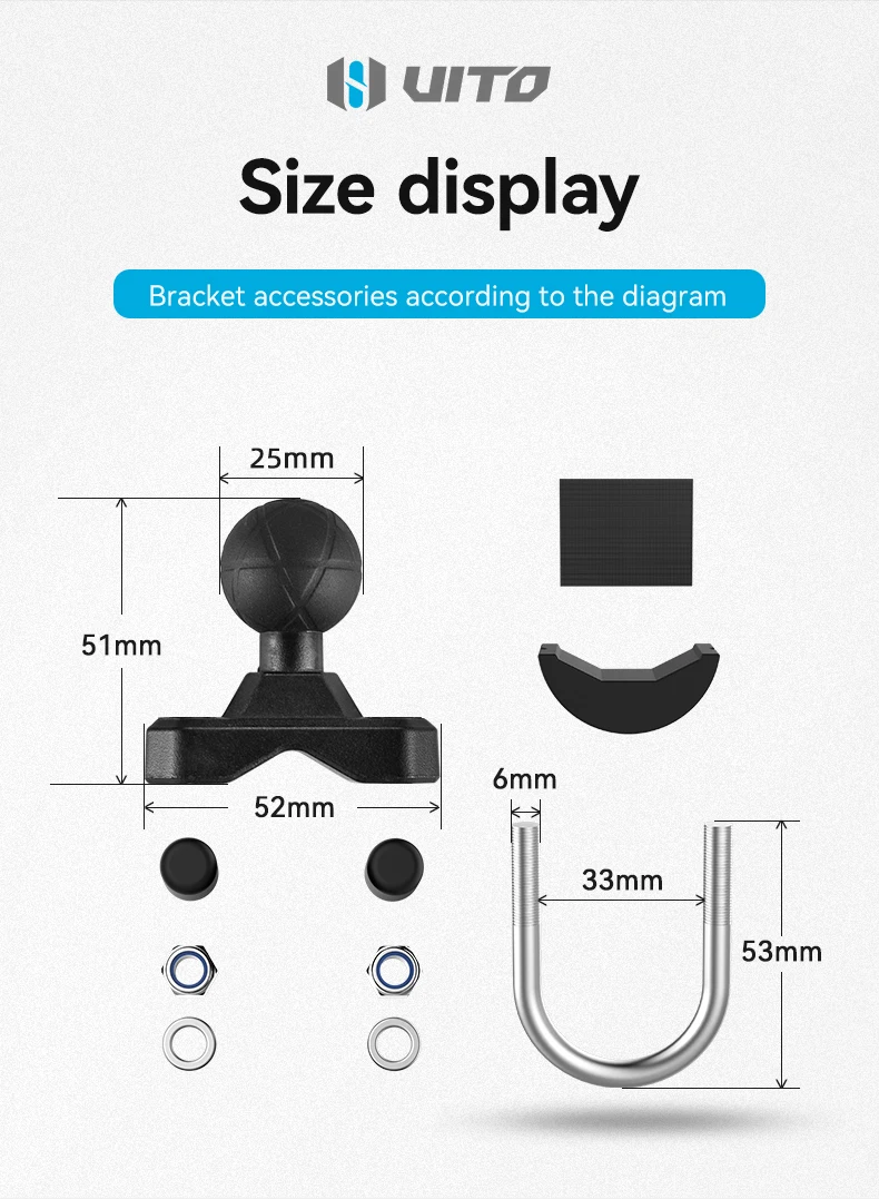 High Strength Metal Core Newly Design Phone Stand Holder For Motorcycle Ball Head Vibrator Inch Ball Head Base Phone Holder details