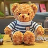 Orso bruno fiore di limone a strisce blu e bianco