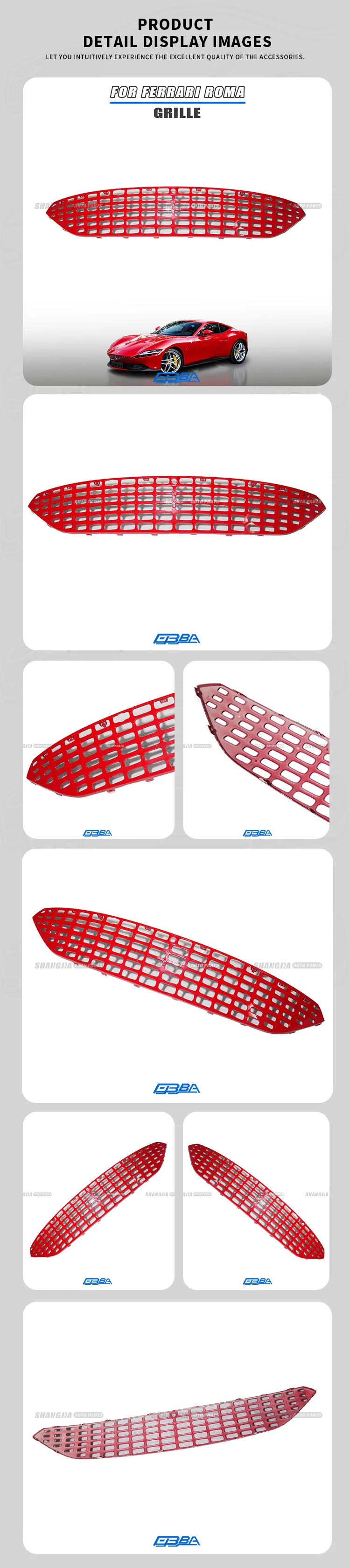 High Quality Car Grills Aluminum Alloy Material Front Grille For Ferrari Roma 2023 2025 985906460 details