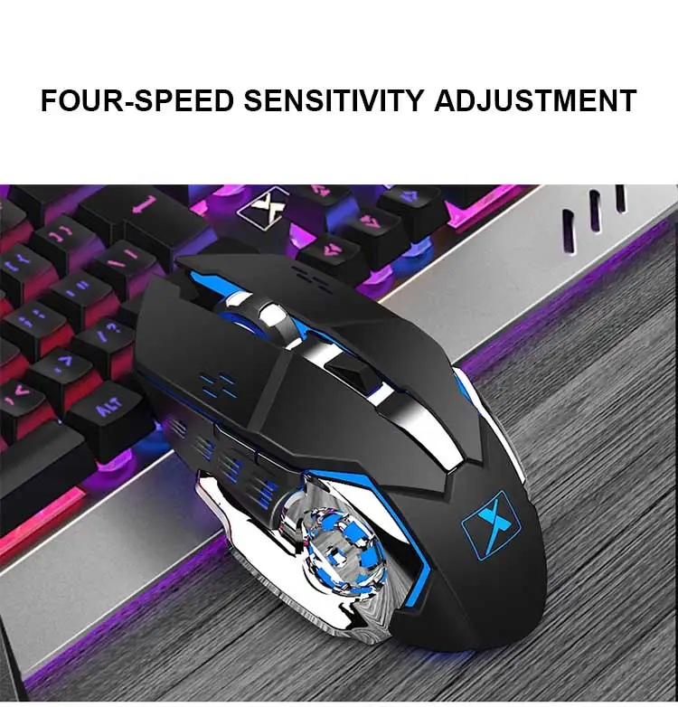 Ancrue Gaming Design Wireless Keyboard and Mouse Combo Set LED for Laptop Computer Gamer