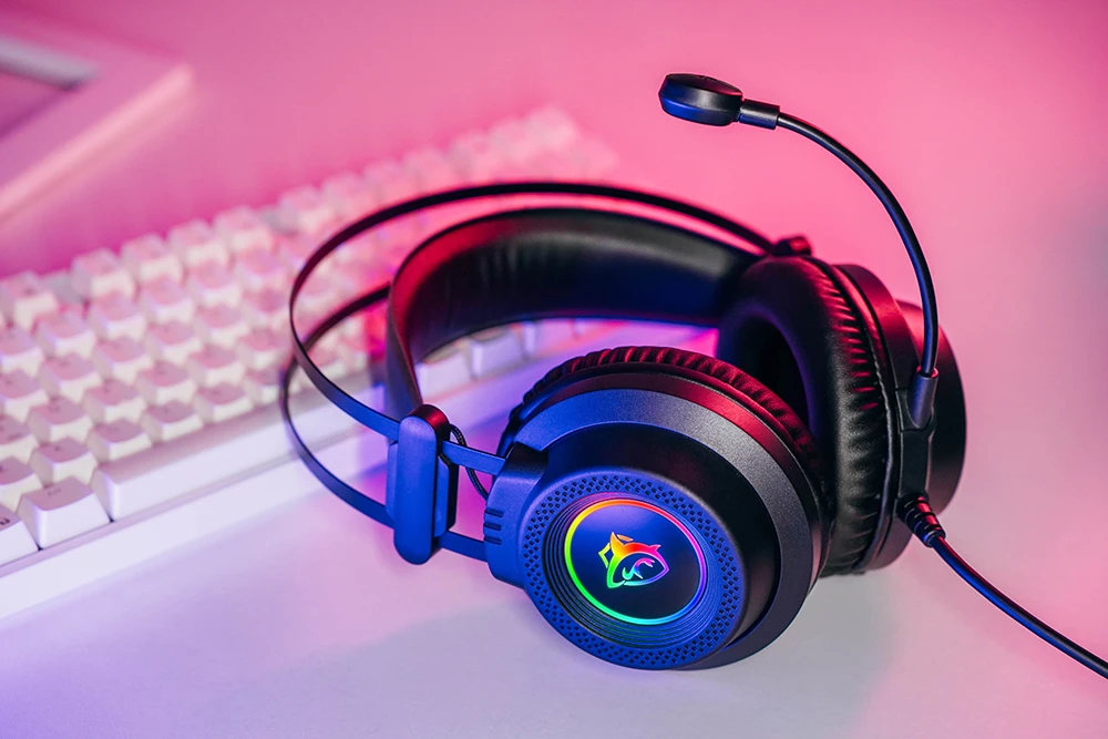 3.5mm Plug Wired Gaming Headphone with Mic for Gaming, Stereo Sound Virtual Wired Headsets