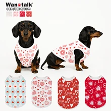 High Quality Cotton Dog Shirt for Girls Small Dog Apparel Big Heart Print Striped Cartoon Style for Valentine's Day Summer Use