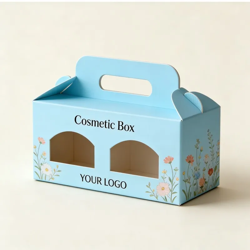 Nemokamas dizainas, individualus logotipas, krafto gofruotos siuntų dėžutės, perdirbamos suskleidžiamos matinės rankenėlėmis aprūpintos popierinės dėžutės su permatomu langeliu