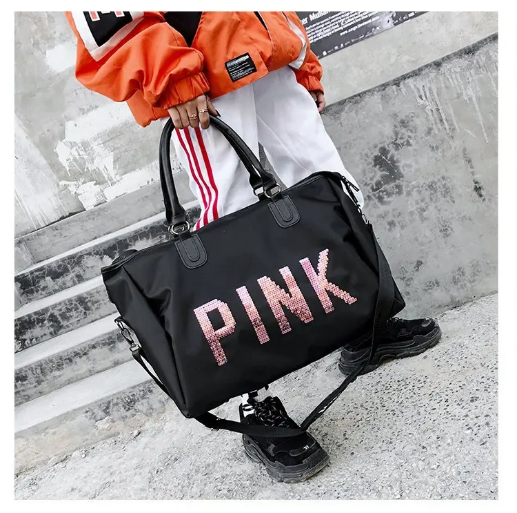 New Wholesale Luxury Sublimation Pink Ladies Women Travel Shoulder Bag ...