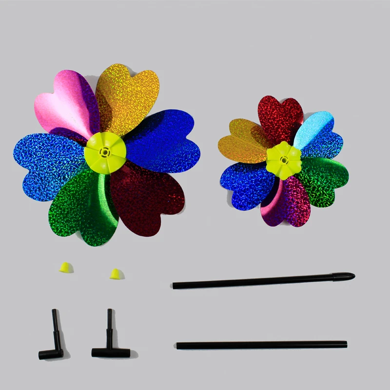 Пластиковая Верхняя и нижняя ветряная мельница с цветами вращающееся колесо детская игрушка садовый газон украшение для вечеринки подарок мальчиков девочек