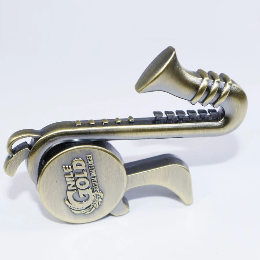 Metal Saxophone Shape Musical Instruments Orchestra Flute Beer Bottle Opener Keychain