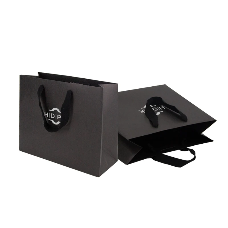 Wholesale Black Matte Luxury Gift Paper Bag Customize Your Own Logo