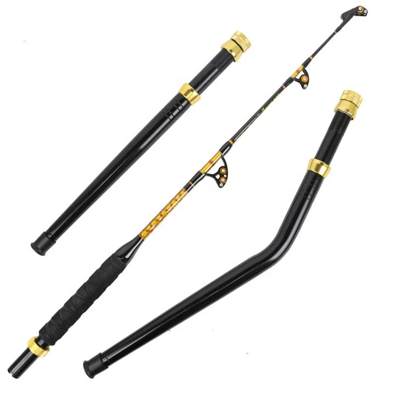 BlueSpear 100lb 130lb 2 Roller Guides+1 Swivel Tip Boat Fishing Pole Heavy  Duty 2Piece Butt Fishing Trolling Rod