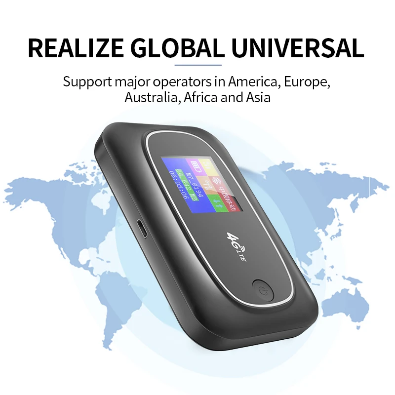 4G LTE Qualcom Chipset MDM9207 Global Bands 300M Hotspot Mobile WiFi Portable Router Pocket Wi-Fi Unlock SIM Multi-language UI