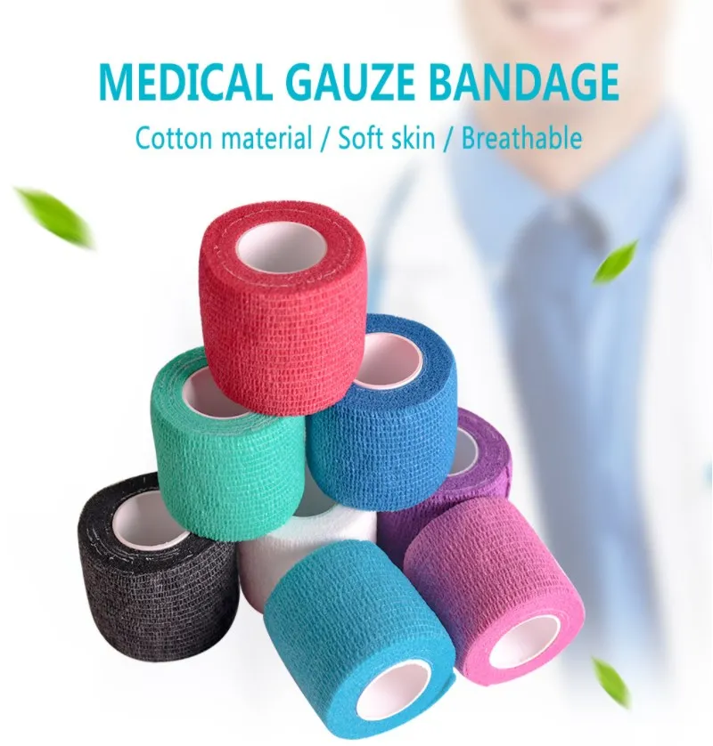 Custom Print Hospital Grade Sports Wound Support Self Adhesive Wrap Cohesive Elastic Bandage