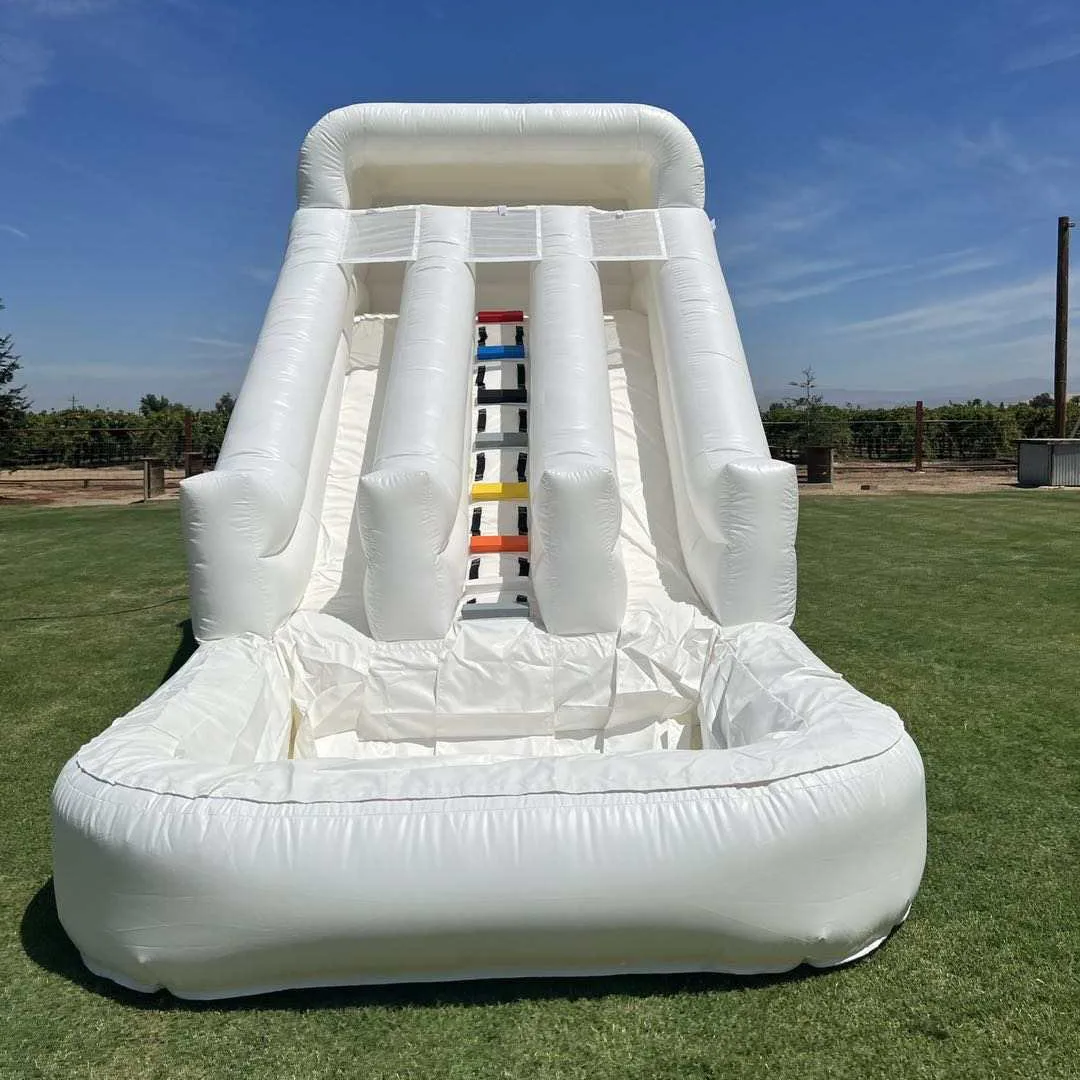 Outdoor 20 ft Blow up Big PVC White Red Kids Waterslide Inflatable