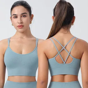 High Quality Breathable Sports Vest for Women Customizable Factory Plus-Size High-Elastic Running Yoga Bra with Shock Absorption