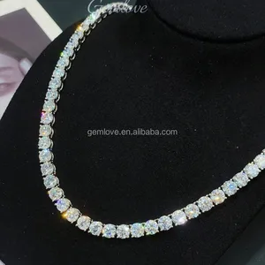 Men's Luxury Lab Grown Diamond Tennis Necklace 3mm 18K Gold Cuban Chain 24K Solid Gold Jewelry