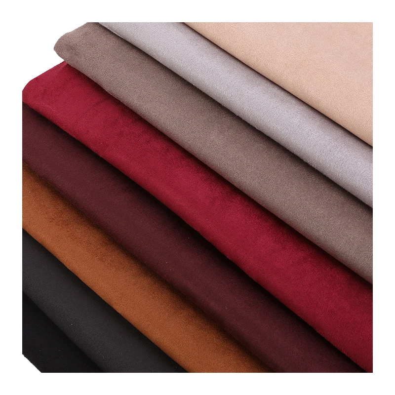 Оптовая Продажа с фабрики Suedette 80-360gsm трикотажная обивочная ткань из искусственной замши