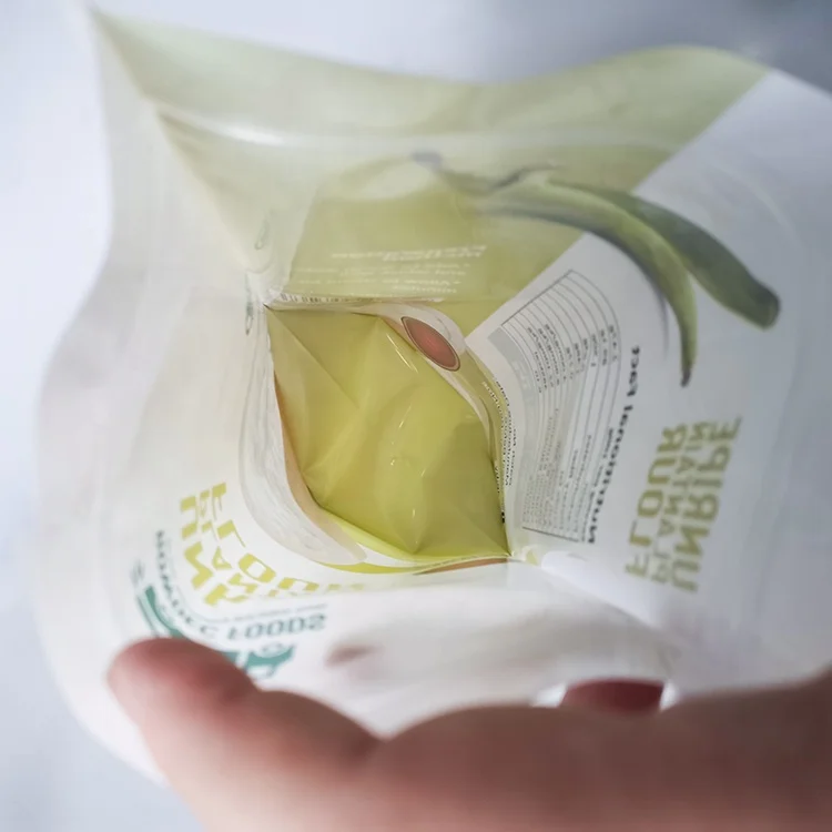 Custom Logo Recyclable Plastic Zipper Stand Up Pouch Plantain Corn