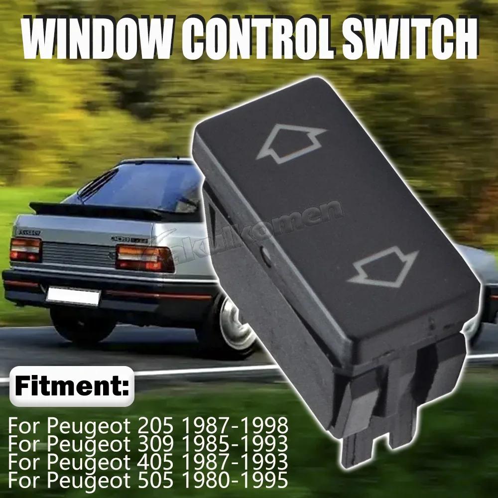 Lot De 3 Interrupteurs De Vitre électrique éclairés - Compatible Peugeot 205 (1987-1998), 309 (1985-1993), Référence 6551.21