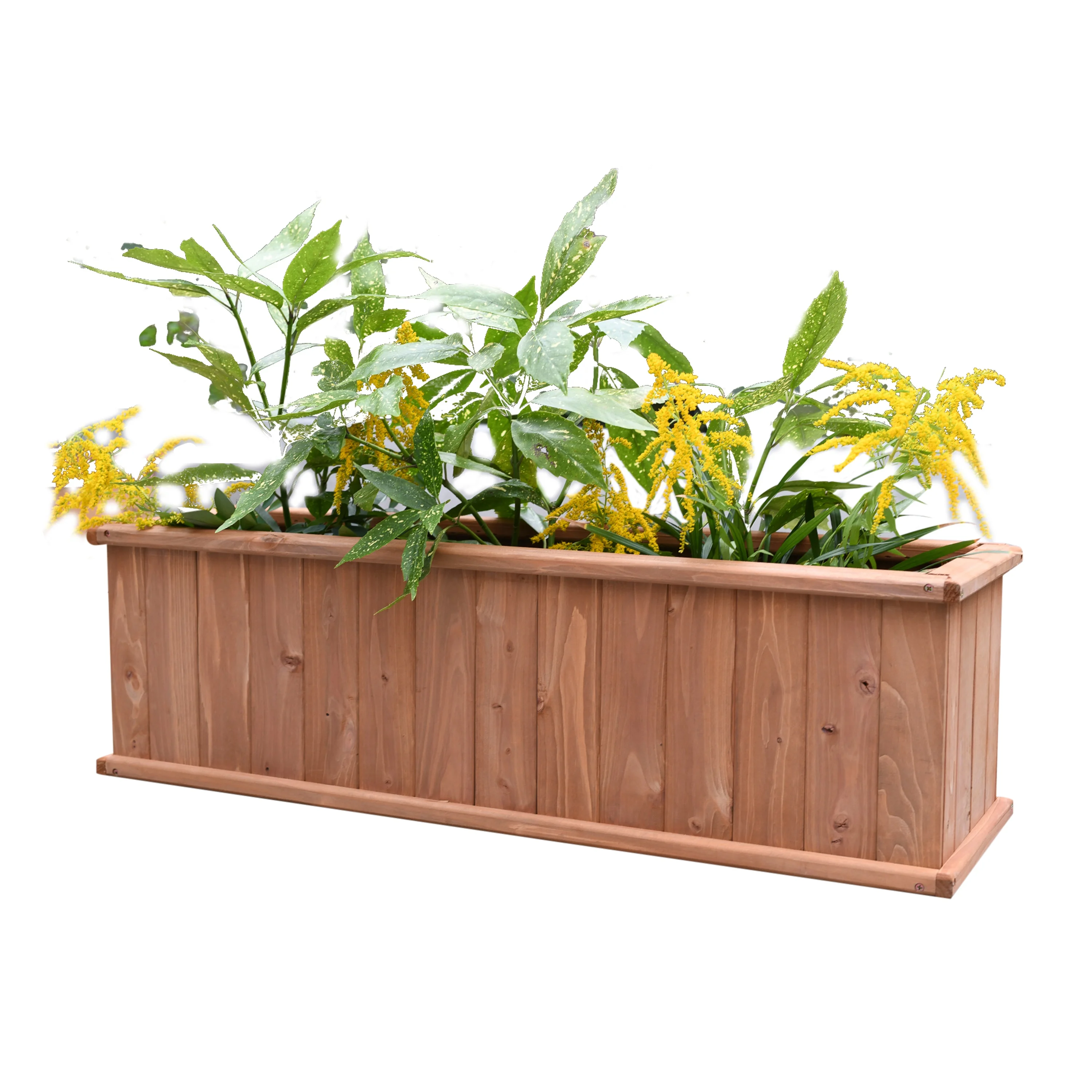 Outdoor Large Wood Planter Box - Luxurious Solid Fir Flower Pots