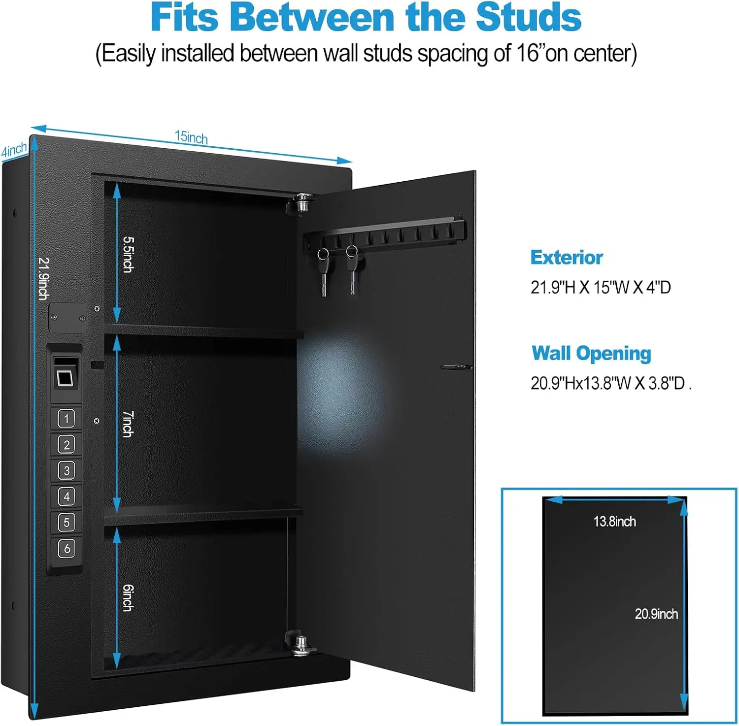 Wall-mounted Metal Safe Secure Electronic Combination Lock Key Box with Digital Storage Cabinet