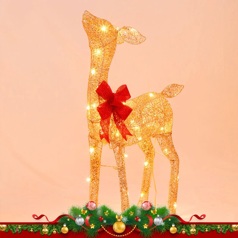 Solar Christmas Metal Reindeer Motif Light For Outdoor Decoration Buy