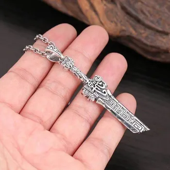 ZiWuark Men's Broken Sword Necklace Stainless Steel Knight Sword