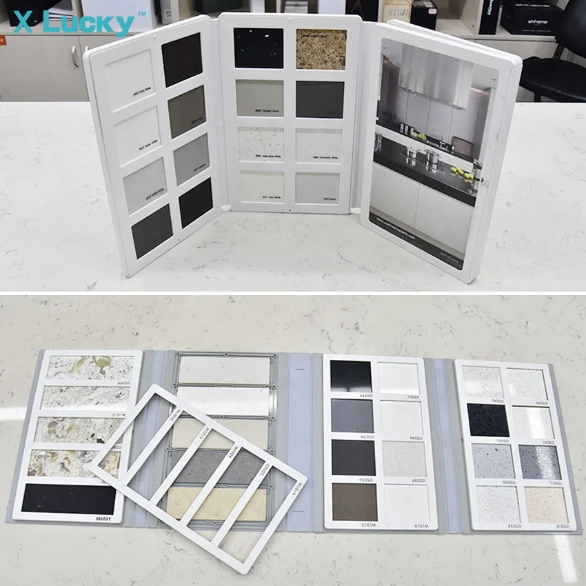 Lucky Ceramic Tiles Binder Catalog Plastic Packaging Specimen Folder Tile Sample Board Granite Marble Stone Quartz Display Book