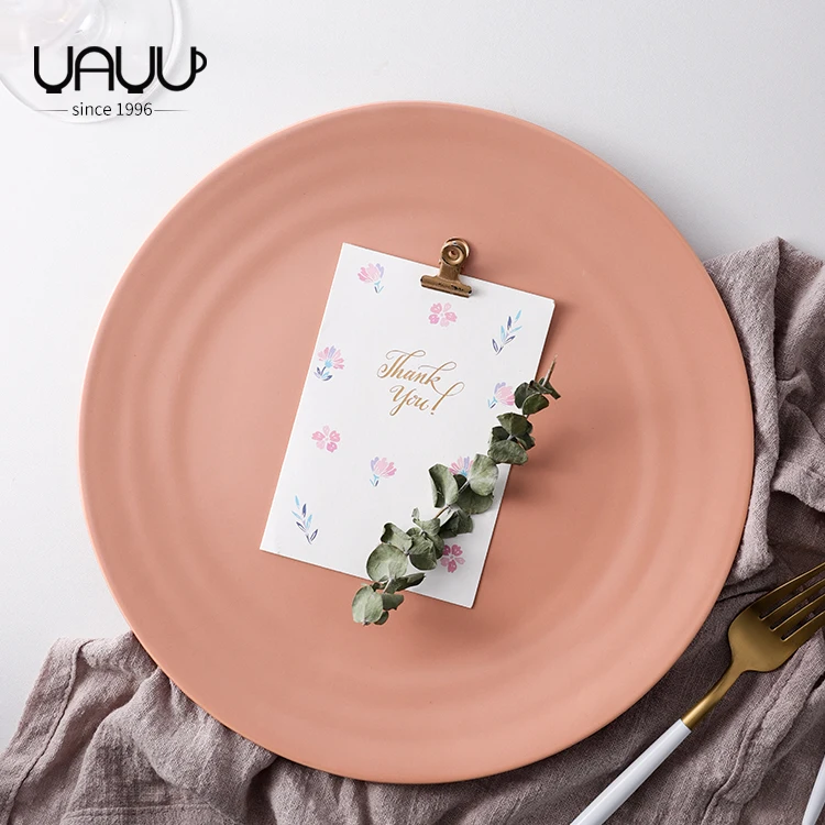 FENN high performance matte glaze round shallow custom restaurant wedding ceramic plate dinning dishes serving for home or hotel