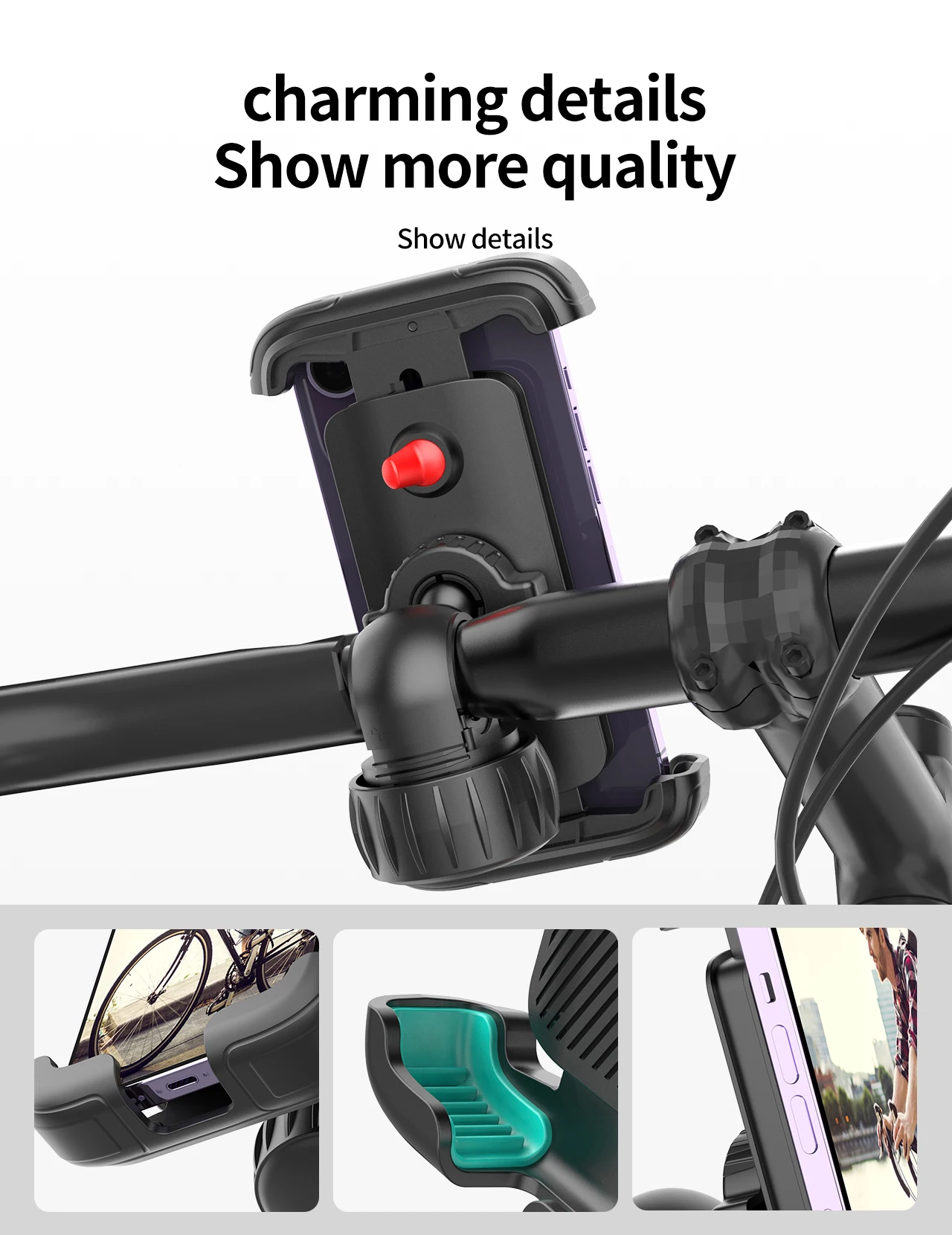 Waterproof Phone Holder For Bike Handlebar - Adjustable Mount For Smartphone GPS On Bicycle, Motorcycle, Scooter
