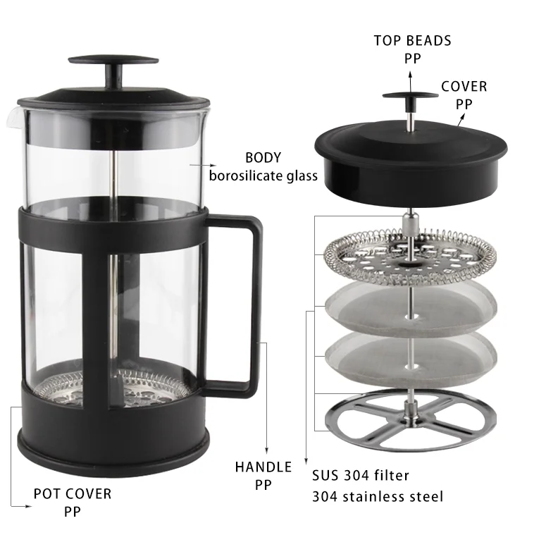 Dropship Large French Press Coffee Maker; Stainless Steel French