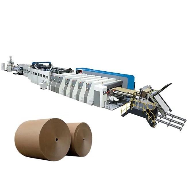 Corrugated Box Flexo Printing Slotting Folding Gluing Machine FFG Inline Factory Price